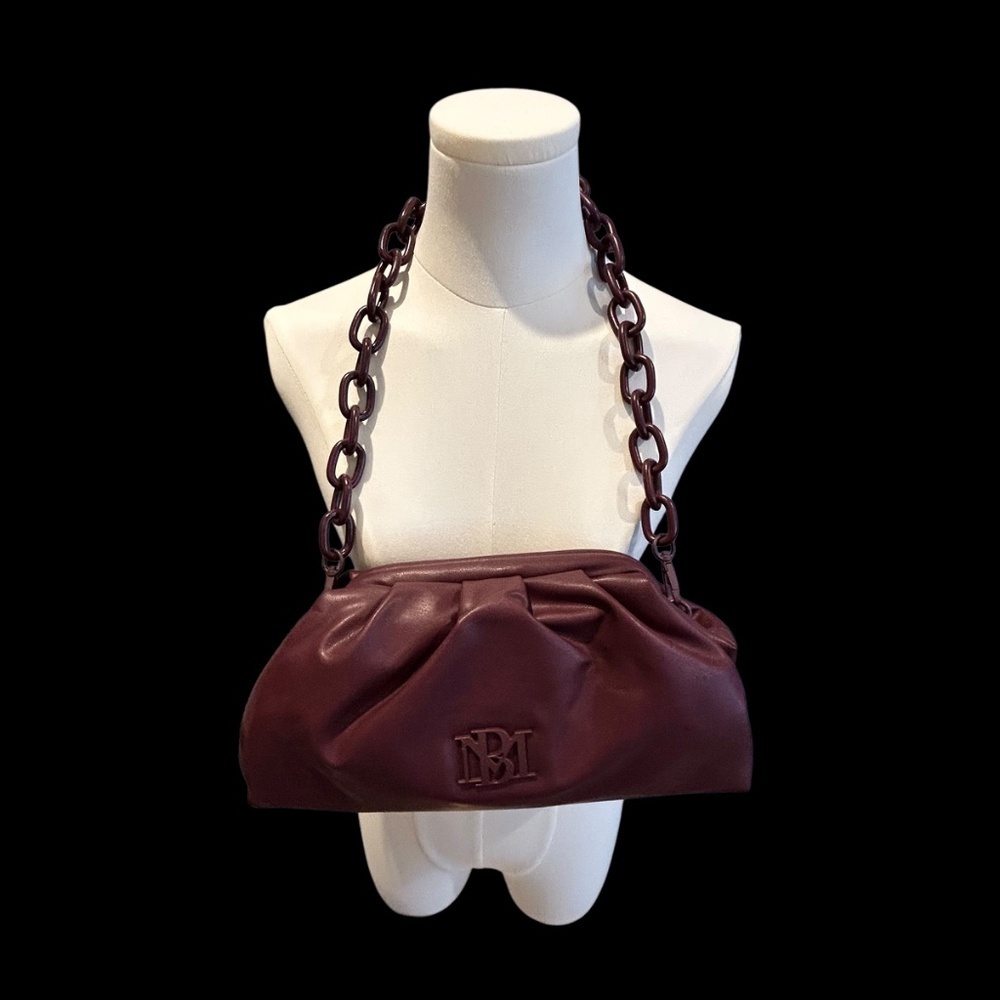 New Badgley Mischka Wrapped Frame Bag Plum - Picture 7 of 11